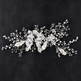fashion bridal wedding simple hair accessories white leaf hairpinpicture4