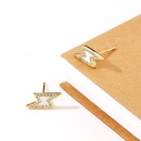 simple fashion diamond drop oil lightning shape copper stud earringspicture7