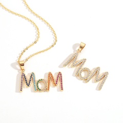 Mother's Day gift simple MOM mother pendant copper zircon necklace