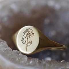 new rose flower carved pattern fashion women's alloy ring