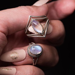 new women's fashion luminous stone marquise gemstone alloy ring