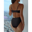 casual solid color conservative high waist drawstring split swimsuit bikini NHAIQ692751picture11