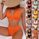 Bikini color liso cintura alta con abertura multicolorespicture7