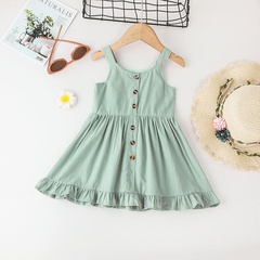summer clothes skirt simple little girl baby solid color suspender skirt