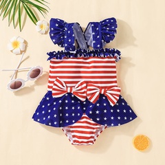 Baby clothes summer striped Independence Day swimsuit