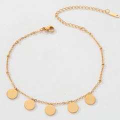 Fashion Stainless Steel 18K Gold Plated Round Pendant Bracelet