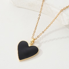 Fashion Copper Plating 18K Gold Heart Oil Drip  PendantNecklace