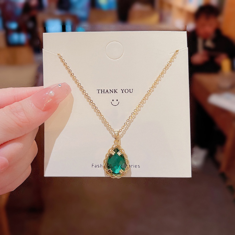 Bijoux Fantaisie Parures Bijoux | Fashion Zircon Emerald Set Ring Boucle D39oreille En Alliage Gomtrique - HR59270