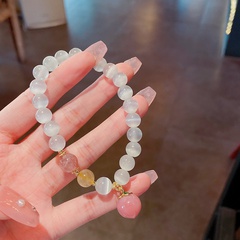 bracelet pendentif pêche opale simple agate rouge mode
