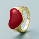 fashion red black large heart copper goldplated drop oil opening ringpicture8