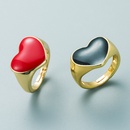 fashion red black large heart copper goldplated drop oil opening ringpicture9