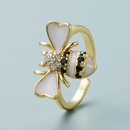 fashion copper plated real gold inlaid zircon bee color drop oil open ringpicture7