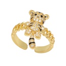 Simple cute chain tiger copper zircon open snakeshaped index finger ringpicture8