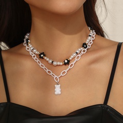 collier de perles de vacances de style ethnique collier en alliage simple de fleur d'ours femelle