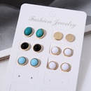 fashion green white resin geometric round alloy stud earringspicture7