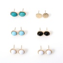 fashion green white resin geometric round alloy stud earringspicture8