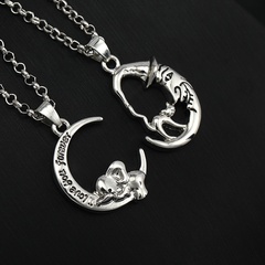 New Moon Cat On The Moon Clavicle Chain Alloy Necklace Wholesale
