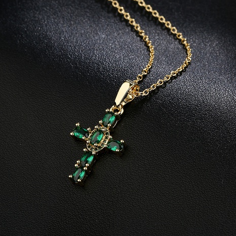 Mode cuivre plaqué or 18 carats croix pendentif cuivre collier bijoux's discount tags