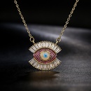 Fashion copper microencrusted zircon female dripping oil devils eye pendant necklacepicture7