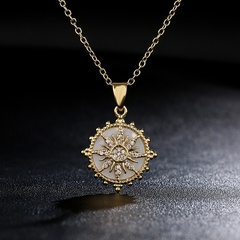 new 18K gold-plated copper micro-inlaid zircon pendant copper necklace