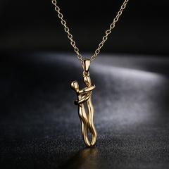 Fashion couple copper plated 18K gold new pendant necklace