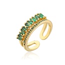 fashion copper microset zircon plated 18K gold geometric ring femalepicture10