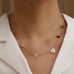 Mit Titanstahl überzogene 14K-Goldmode-einfache Herz-Halskette