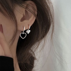 fashion simple hollow heart-shaped asymmetric alloy drop earrings