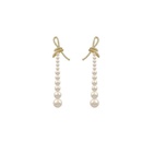 korean style bow rhinestone pearl tassel metal earrings wholesalepicture10
