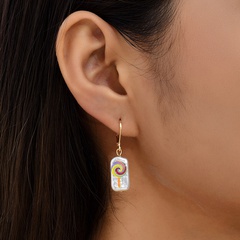 Bohemian pearl cute lollipop geometric alloy drop earrings