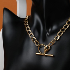 new exaggerated punk style OT buckle titanium steel clavicle chain jewelry