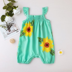 Summer baby sling triangle printing romper sleeveless jumpsuit