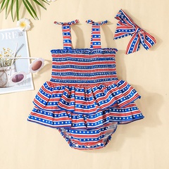 children sling jumpsuit girls Independence Day children's clothing wholesale