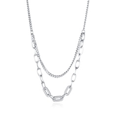 fashion stainless steel necklace new multi-layer collarbone chain women
