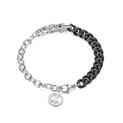 fashion simple contrast color geometric pendant titanium steel bracelet