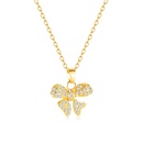 Korean new diamondencrusted bow copper necklace collarbone chain femalepicture6