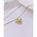Korean new diamondencrusted bow copper necklace collarbone chain femalepicture7