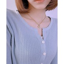 Korean new diamondencrusted bow copper necklace collarbone chain femalepicture9