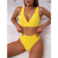 Bikini color liso cintura alta con abertura multicolorespicture46