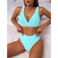 Bikini color liso cintura alta con abertura multicolorespicture49