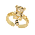 Simple cute chain tiger copper zircon open snakeshaped index finger ringpicture12