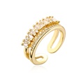 fashion copper microset zircon plated 18K gold geometric ring femalepicture11