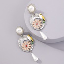 fashion geometric flower and bird imitation pearl alloy earringspicture6