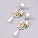 fashion geometric flower and bird imitation pearl alloy earringspicture8