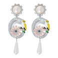 fashion geometric flower and bird imitation pearl alloy earringspicture9