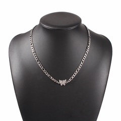 fashion geometric butterfly alloy hollow thick chain necklace