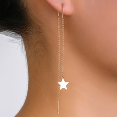 New fashion star moon pendant tassel piercing copper earrings ear wire pair