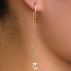 New Hot Selling Jewelry Korean Version Fashion Venus Moon Pendant Tassel Pierced Earrings Pair of Earlines