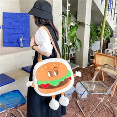2022 cartoon cute hamburger toy doll shoulder bag 39*34*10