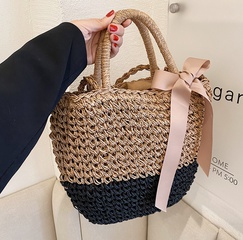 2022 new stitching color large-capacity woven messenger straw handbag 47*36*2